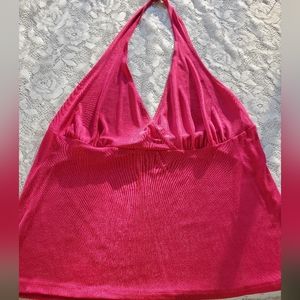 Raspberry Halter top 2X wrinkle resistant comfy stretch travel NEW Petra Fashion